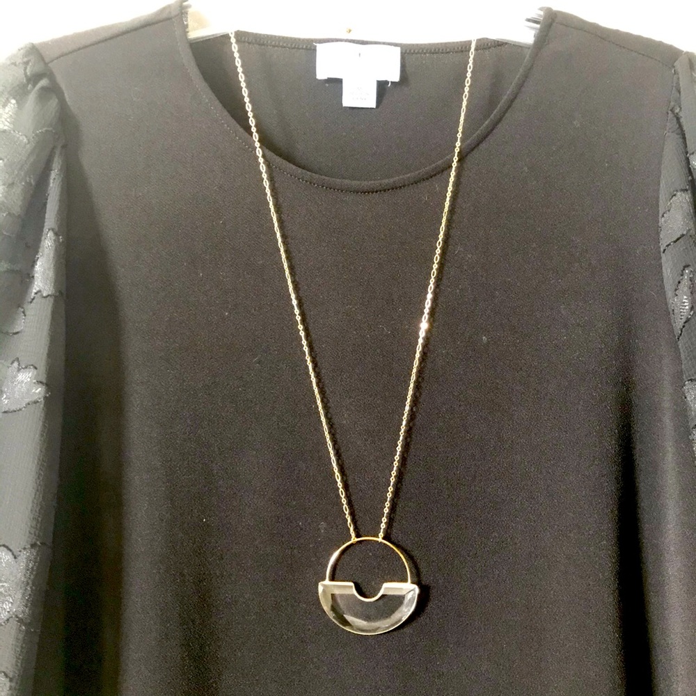 NWT Anthropologie Gold Semicircle Necklace